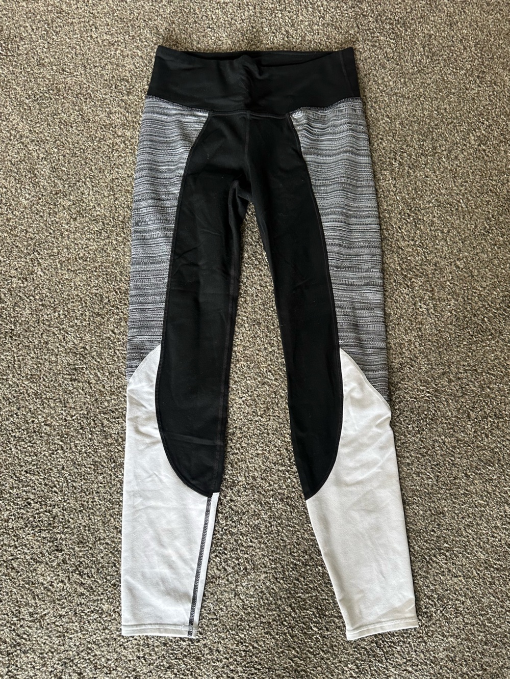 Athleta Black High-Waist Leggings with White Logo